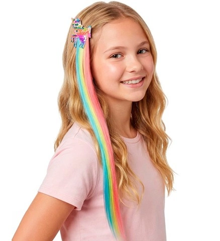 Extensions de cheveux licorne pailletées 2