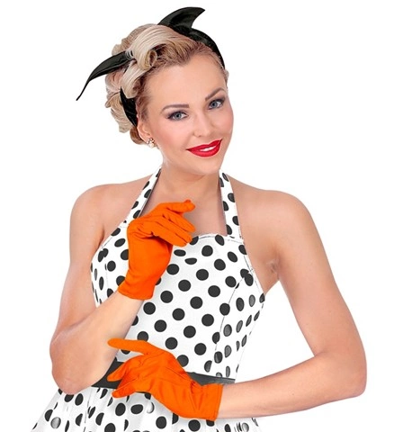 Gants courts en coton orange 2