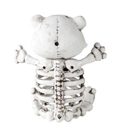 Décoration squelette ours en peluche 15 cm 2
