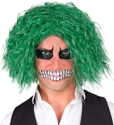Perruque de clown sinistre verte 2