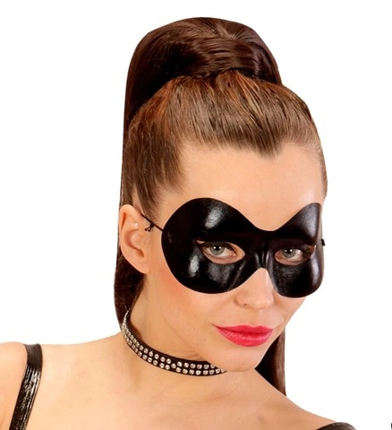 Masque de bal masqué noir brillant 2