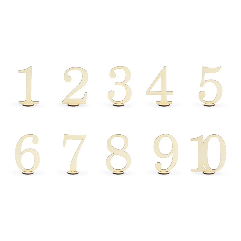 Numéros de table en bois