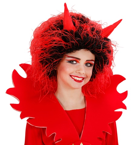 Perruque de diable avec cornes pour enfant 2