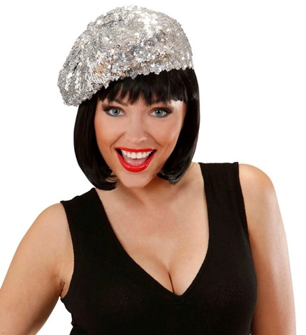 Béret basque argenté à paillettes 2