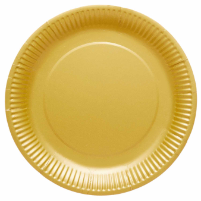 Assiettes en papier unicolore 23 cm, paquet de 8