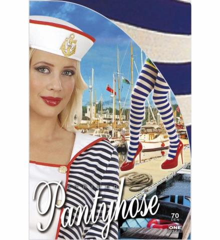 Collants rayés blanc et bleu pour adulte 2