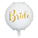 Ballon aluminium blanc "Bride" en or 45 cm