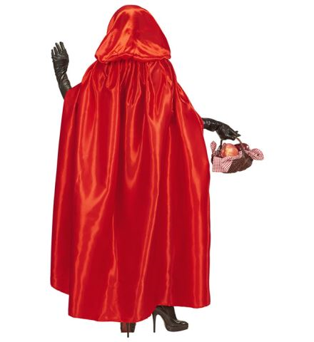 Cape rouge en satin avec capuche 145 cm 4