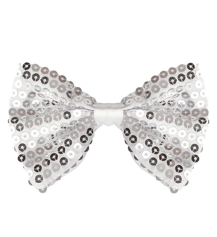 Nœud papillon à paillettes argentées 2