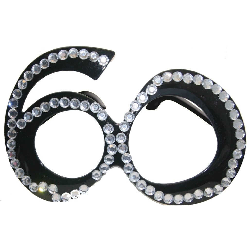 Lunettes 60 ans noires avec diamants