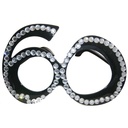 Lunettes 60 ans noires avec diamants