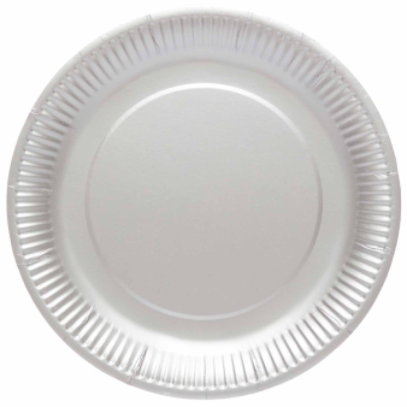 Assiettes en papier unicolore 23 cm, paquet de 8