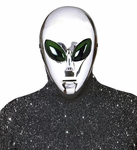 Masque d'extraterrestre argenté 2