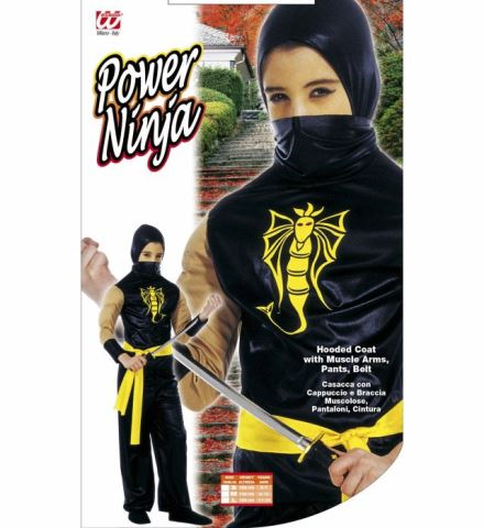 Déguisement de ninja jaune et noir pour garçon 2