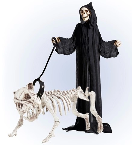 Chien squelette avec laisse 45 cm 2