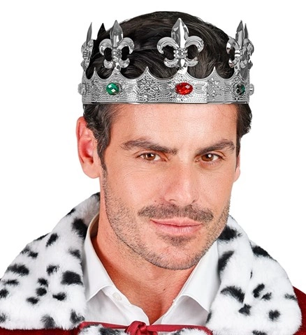 Couronne métallique argent avec pierres 3
