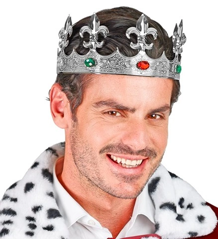 Couronne métallique argent avec pierres 4