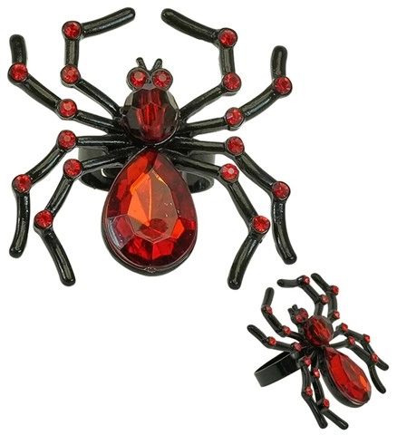 Bague araignée pierre rouge 3