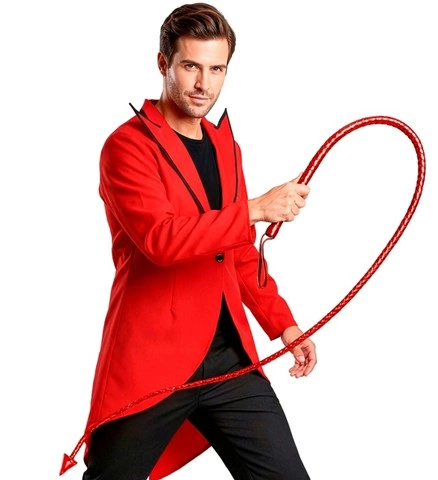Fouet queue de diable rouge 180 cm 3