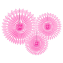 3 Rosaces rose bébé en papier