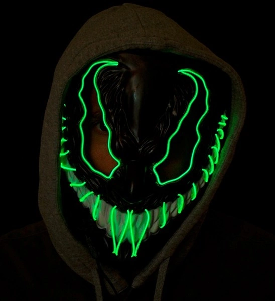 Masque de monstre LED vert 2