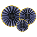 3 Rosettes bleu marine avec bordure or