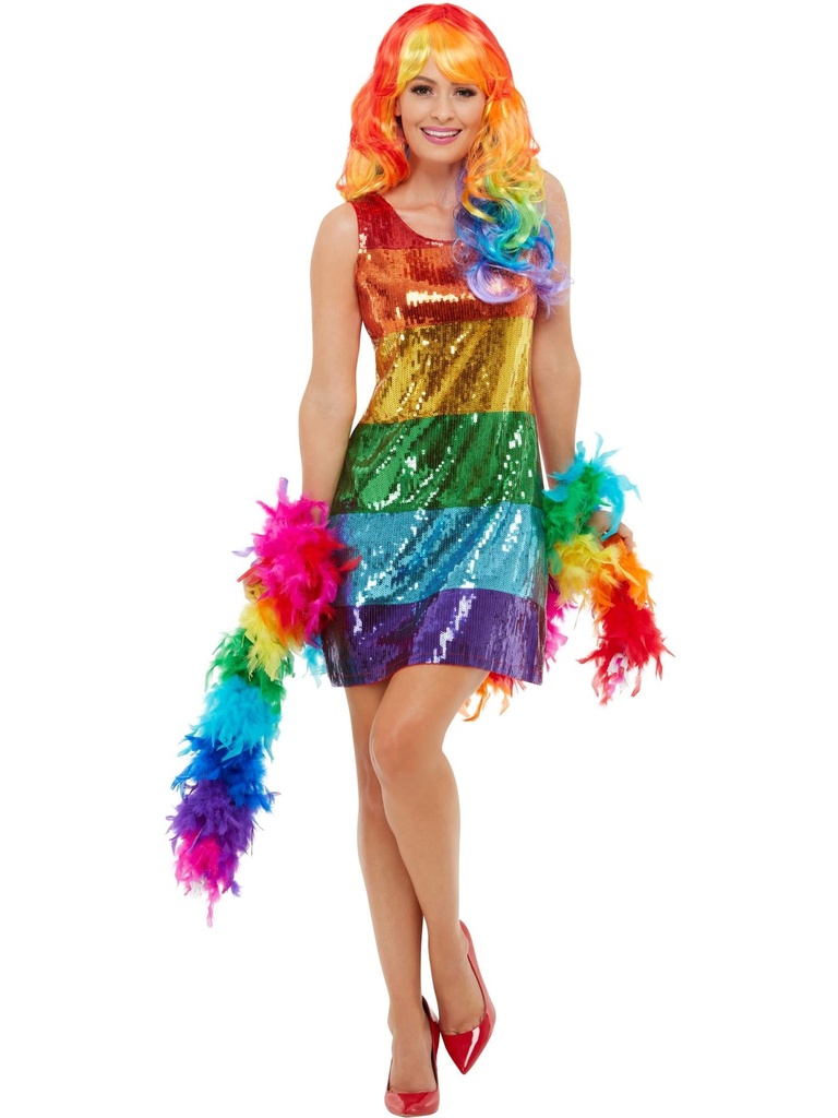 Déguisement robe à sequins arc-en-ciel pour femme – vue 2