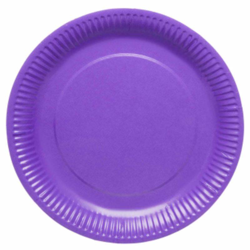 Assiettes en papier unicolore 23 cm, paquet de 8