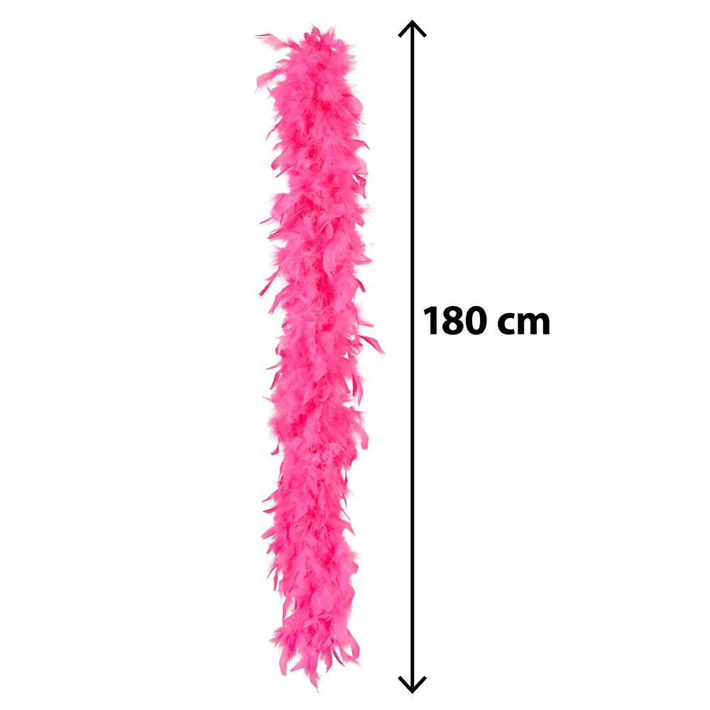 Boa en plumes 50 g en boîte rose fluo UV (180 cm) 2