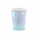 Gobelets sirène avec dessin d'océan irisé - Lot de 6