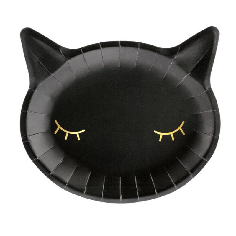 Assiettes Chat Noir-6 piéces