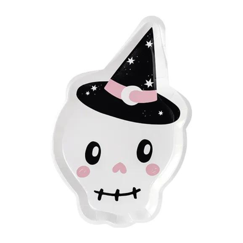 Assiettes crâne de sorcière, paquet de 6