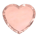 Assiettes en carton Coeur rose gold
