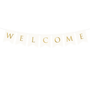 Guirlande "Welcome" blanche et or