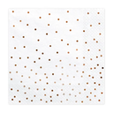 Serviettes blanches à pois rose gold, paquet de 20