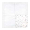 Serviettes blanches à pois rose gold, paquet de 20