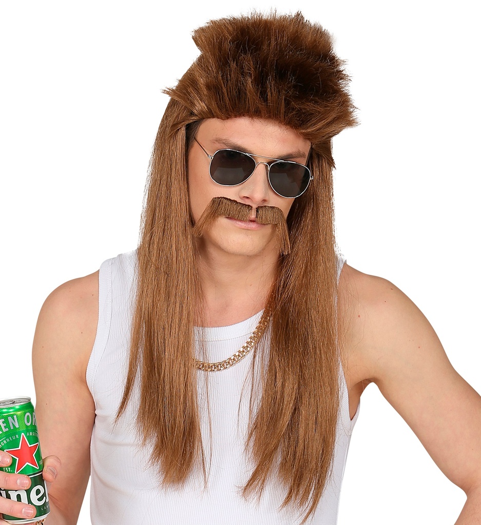 Perruque et moustache mulet