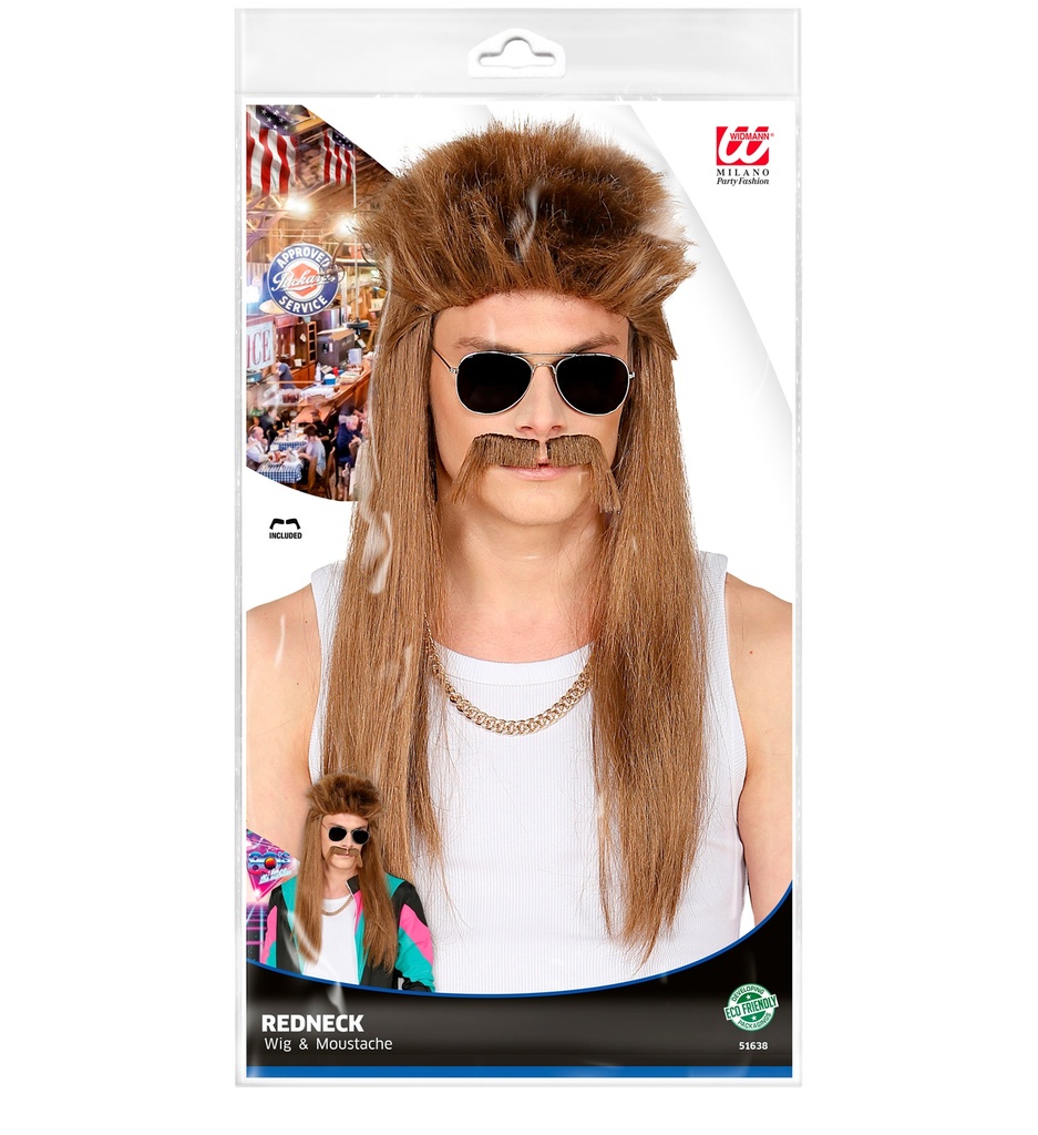 Perruque et moustache mulet