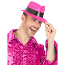 Chapeau Borsalino rose fluo en plastique
