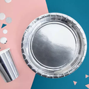 10 Assiettes rondes métallisées en carton 