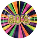 Assiettes 80's fluo, paquet de 10