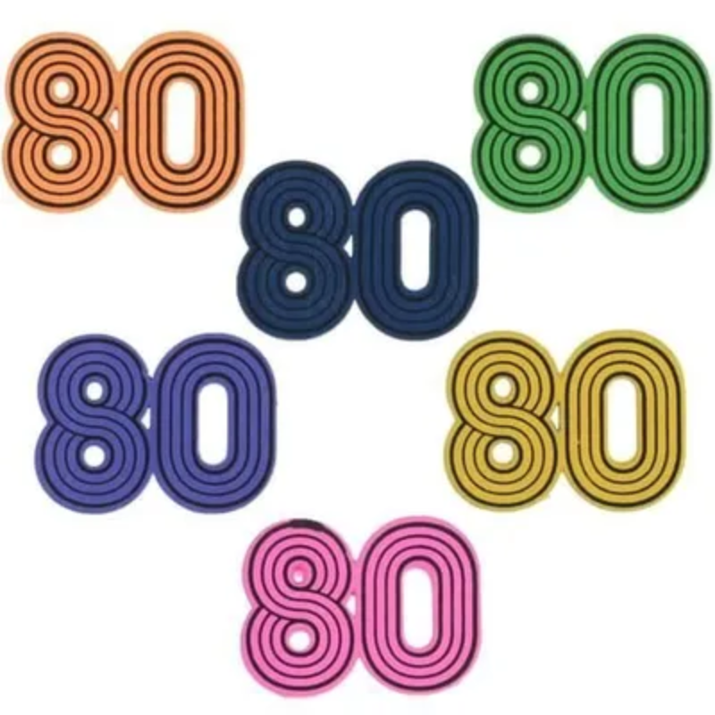 Confettis de table en bois 80's, paquet de 10 