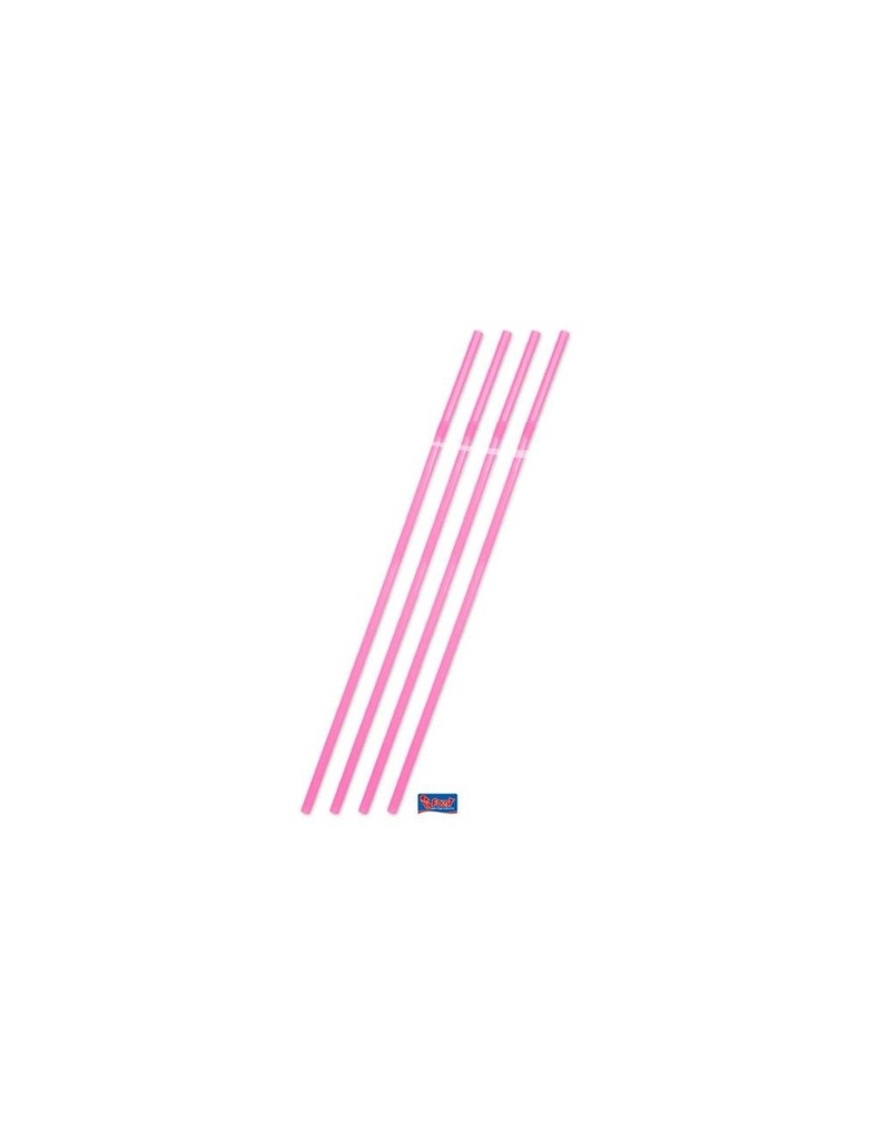 Pailles géantes fluo rose
