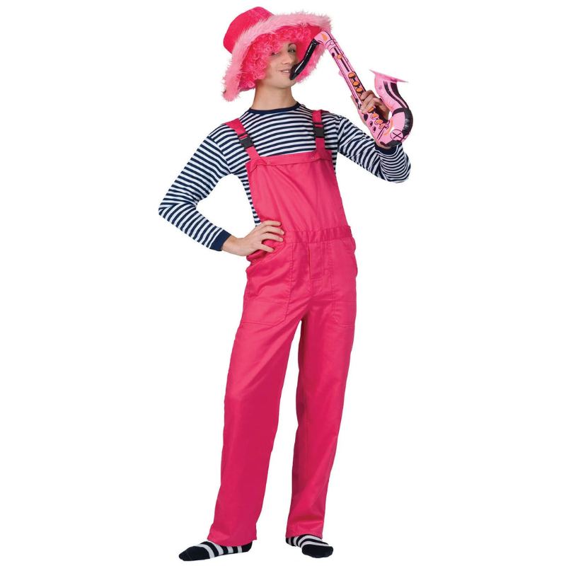 Déguisement adulte salopette rose fluo