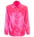 Chemise Disco 70's satinée rose