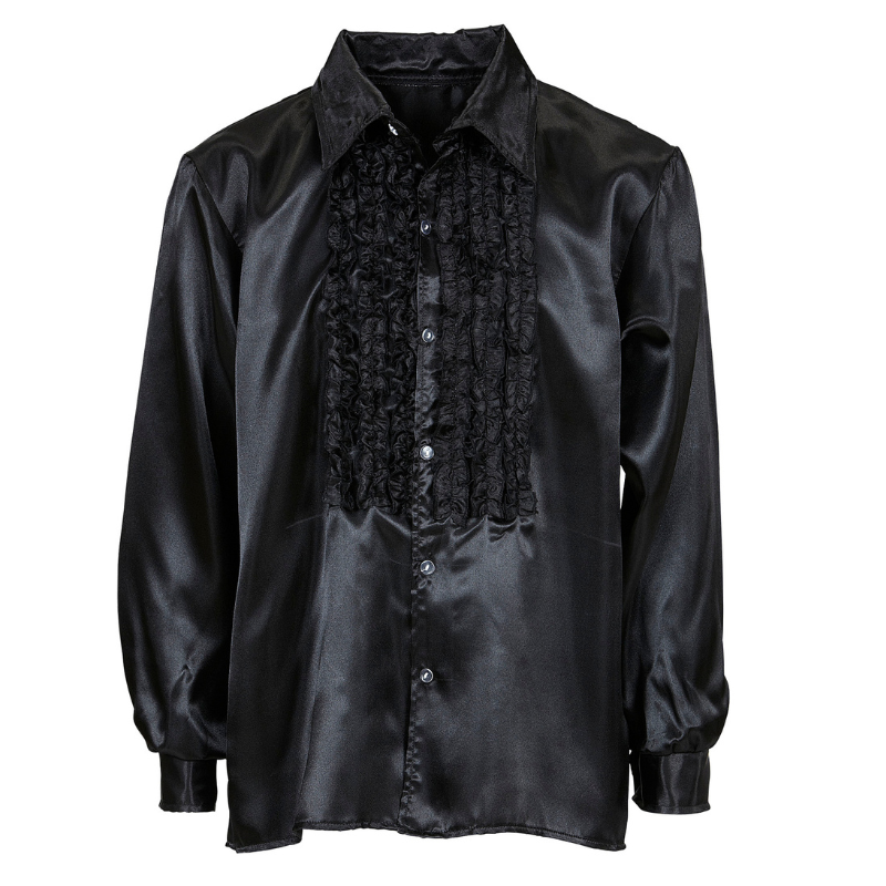 Chemise à jabot en satin 