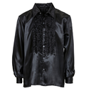 Chemise à jabot en satin 
