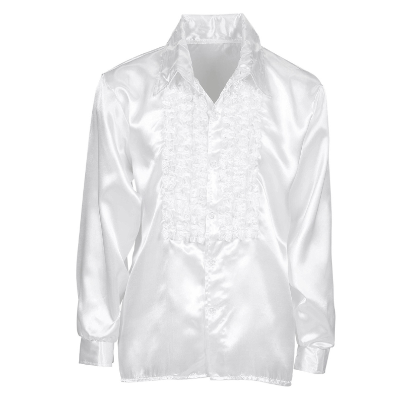 Chemise à jabot en satin 