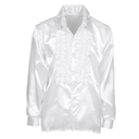 Chemise à jabot en satin 