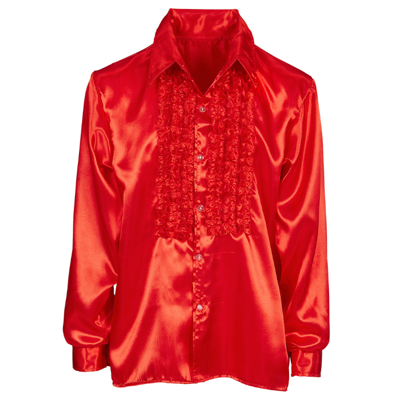 Chemise à jabot en satin 